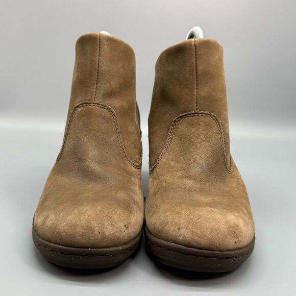 KEEN Akita Women's 8.5 Brown Ankle Boots Wedge Heel Slip-On Round Toe Comfort - Picture 3 of 12